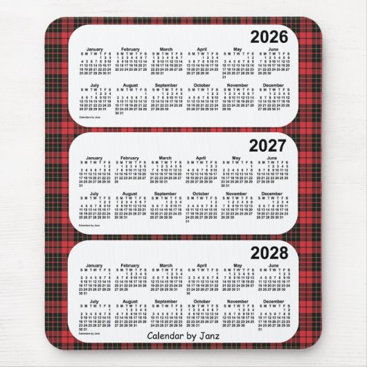 2026-2028 Red Pset 3 Year Agenda van Janz Muismat (Voorkant)