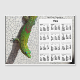 2026 5x7 Magneetkalender Goudstofdaggekko