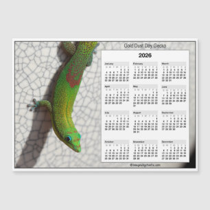 2026 5x7 Magneetkalender Goudstofdaggekko