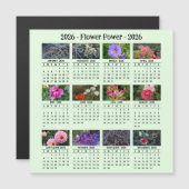 2026 Aangepaste Bloem magnetische groene Kalender  (Voorkant / Achterkant)