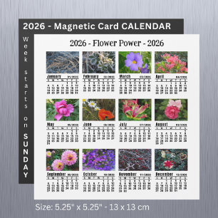 2026 Aangepaste Bloem magnetische witte Kalender S