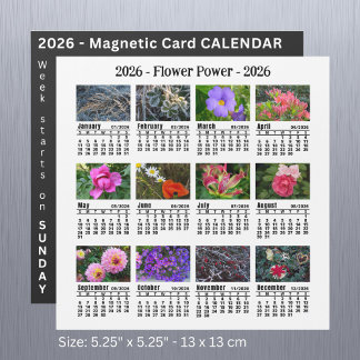2026 Aangepaste Bloem magnetische witte Kalender S