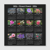 2026 Aangepaste Bloem magnetische zwarte Kalender  (Voorkant)