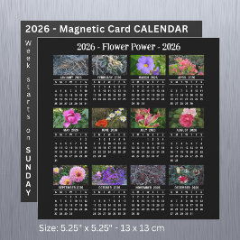 2026 Aangepaste Bloem magnetische zwarte Kalender 