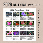 2026 aangepaste Bloemenkalender Zondag start - Poster