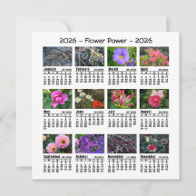 2026 Aangepaste Foto Bloemkalender start op zondag