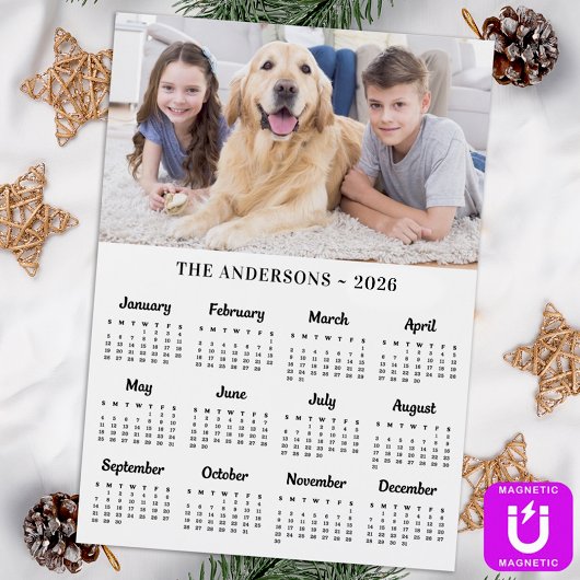 2026 Aangepaste Foto & Familienaam Kalender Kaart
