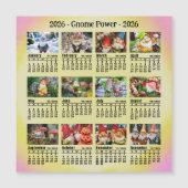 2026 Aangepaste Foto Gnome Kalender Zondag start (Voorkant)