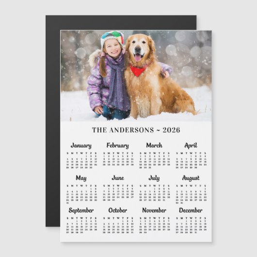 2026 Aangepaste Foto Huisdier Puppy Hond Kalender (Voorkant / Achterkant)