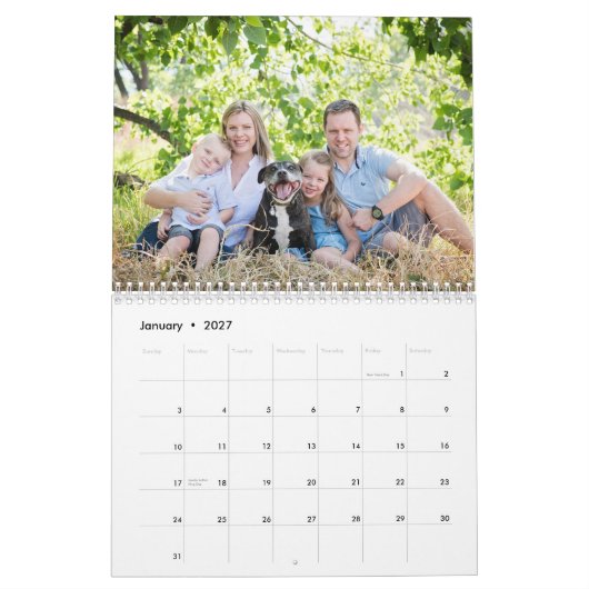 2026 Aangepaste foto Maak je eigen familie Kalender (Jan 2027)