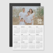 2026 Aangepaste foto magnetische kalender (Voorkant / Achterkant)