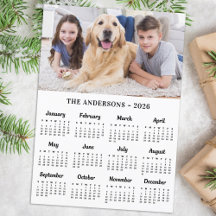 2026 Aangepaste Fotofamilie Naam 12 Maand Kalender