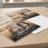 2026 Aangepaste gezelfoto moderne elegante script Kalender