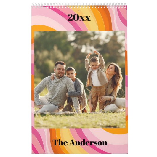 2026 Aangepaste gezelfoto vintage 70s Kalender (Hoes)
