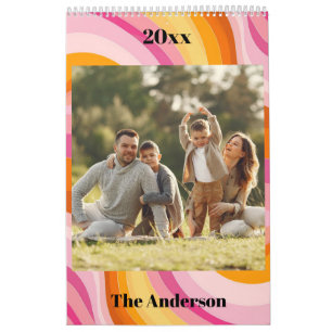 2026 Aangepaste gezelfoto vintage 70s Kalender