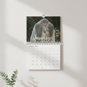 2026 Aangepaste Trouwfoto Chic Script Kalender