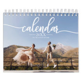 2026 Aangepaste Trouwfoto Chic Script Kalender (Hoes)