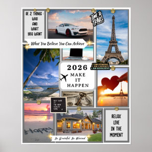 2026 Aangepaste Wet van Aantrekking Visie Bord Doe Poster