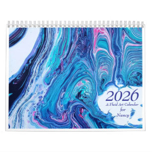 2026 Abstracte Kunstkalender met Vloeibare Kunst Kalender