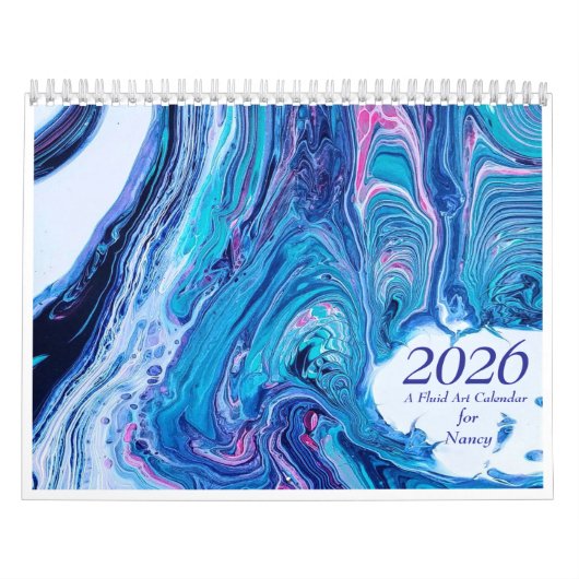 2026 Abstracte Kunstkalender met Vloeibare Kunst Kalender (Hoes)