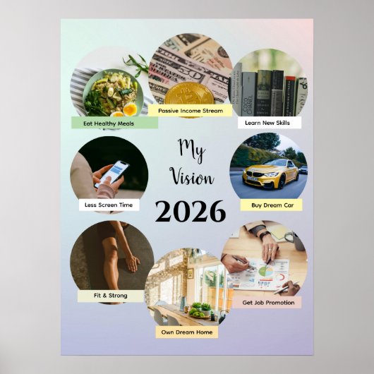 2026 Aesthetic Pastel Circles Vision Poster (Voorkant)