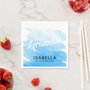 2026 Afgestudeerde Blauwe Ombre Aquarel Servet