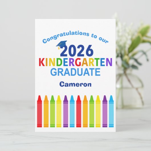 2026 Afgestudeerde Kleuterschool Aangepaste Moppe  Kaart (Staand voorkant)