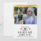 2026 Afstudeer Collage Script Sterren Drie Foto Kaart (Voorkant / Achterkant)