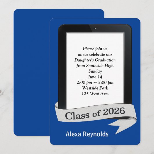 2026 Afstudeer Electronic Tablet Feest   Kaart (Voorkant / Achterkant)