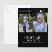 2026 Afstudeercollage Script Goud Zwart Briefkaart (Voorkant / Achterkant)