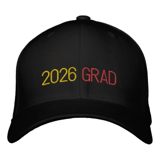 2026 AFSTUDEERDER Monogram INITIALEN School Kleure Geborduurde Pet (Voorkant)