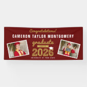 2026 Afstudeerfeest met vette schets 2 foto Spandoek (Horizontaal)