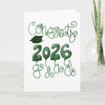 2026 Afstudeerkaart in groen en wit
