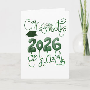 2026 Afstudeerkaart in groen en wit Kaart