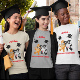 2026 Afstudeerploeg Schattige Cartoon Hond Tri-Blend Shirt