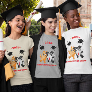 2026 Afstudeerploeg Schattige Cartoon Hond Tri-Blend Shirt