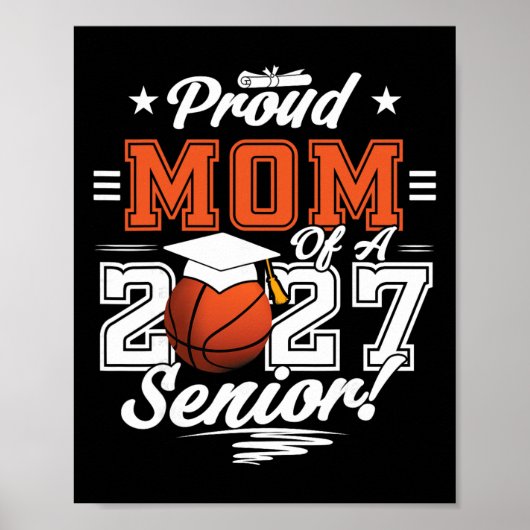 2026 Afstudeerproud Moeder Van Een Basketbal Senio Poster (Voorkant)