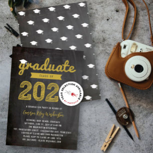 2026 Afstudeerschets Retro Schoolbord Afstudeerfee Kaart