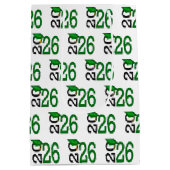 2026 Afstuderen Groen en Zwart Medium Cadeauzakje (Achterkant)