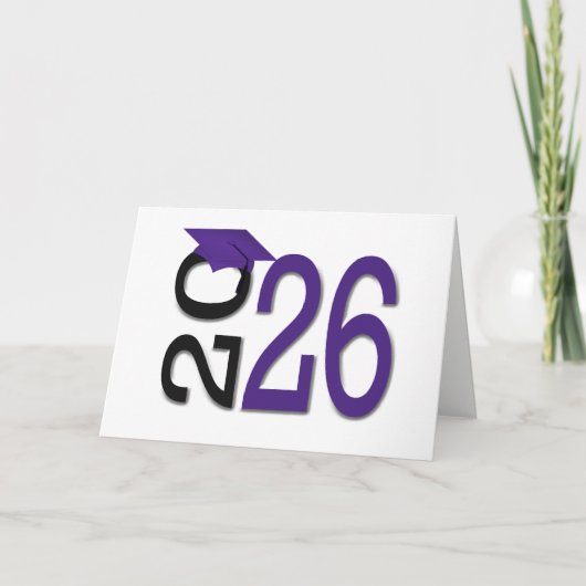 2026 Afstuderen Paars en Zwart Kaart (Voorkant)