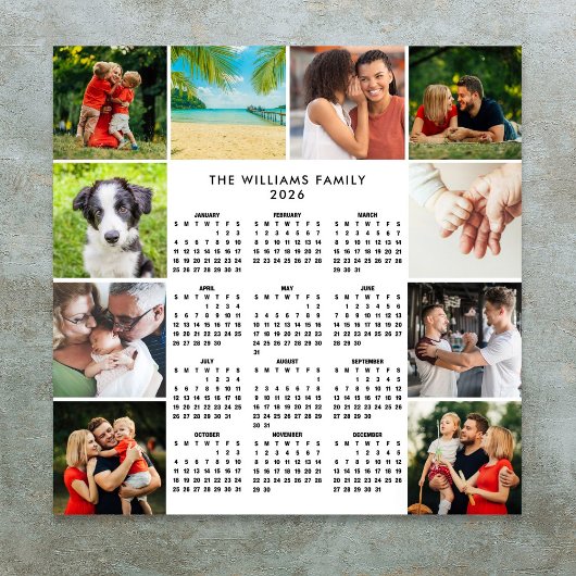 2026 Agenda 10 Foto Collage Familie Poster