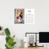 2026 Agenda aangepaste foto monogram naam op wit Poster (Thuiskantoor)