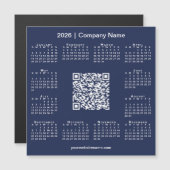 2026 Agenda Aangepaste Zakelijke QR Code Navy Magn (Voorkant / Achterkant)