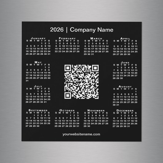 2026 Agenda Aangepaste Zakelijke QR Code Zwarte Ma