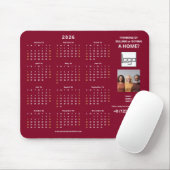 2026 Agenda Bedrijfslogo QR-code Bordeaux Foto Muismat (Met muis)