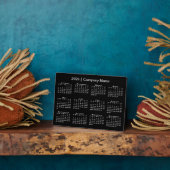 2026 Agenda Bedrijfsnaam Black Desktop Fotoplaat (Zijkant)