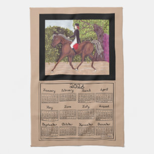 2026 Agenda Dressuur Paardensport Stof Lettertype Theedoek