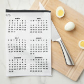 2026 Agenda Elegante Script Naam Foto Theedoek (Quarter Fold)