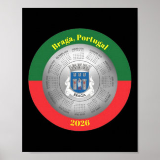 2026 Agenda Fans Zilveren Stadswapen Braga Portuga Poster