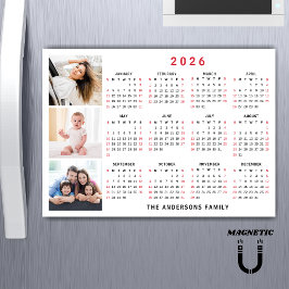 2026 Agenda Foto Collage Magneet met Eigen Naam